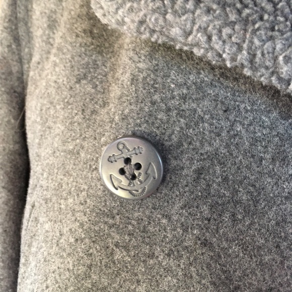 American Eagle 🦅 Gray wool pea coat jacket Large - Picture 3 of 7